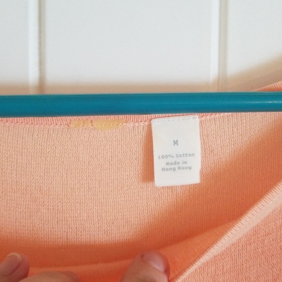 Peach, slightly see through,  cap sleeve blouse - Picture 3 of 6